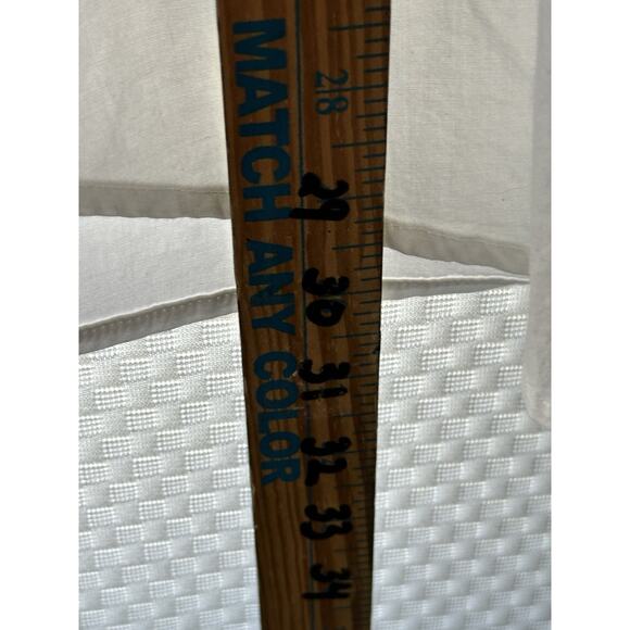 Chicos Top White Pleat Long sleeve Roll Up Shirt Tunic Large 2 Cotton Spandex - Picture 7 of 7